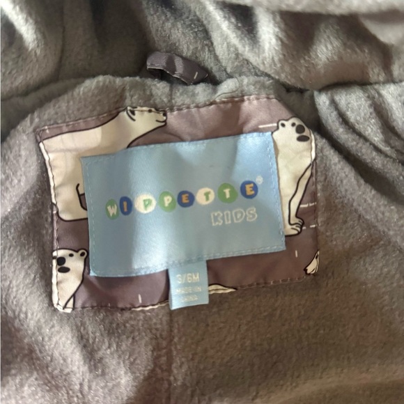 Wippette Kids Polar Bear Fleece Lined Microfiber Winter Puffer Snowsuit 3-6MONTH - Picture 7 of 9